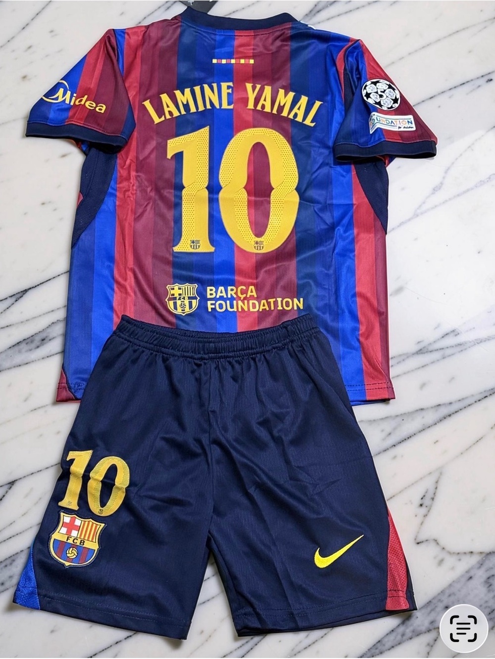 Lamine Yamal Barcelona Kids Jersey Shorts Kit #10 Blaugrana Home Set